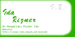 ida rizner business card